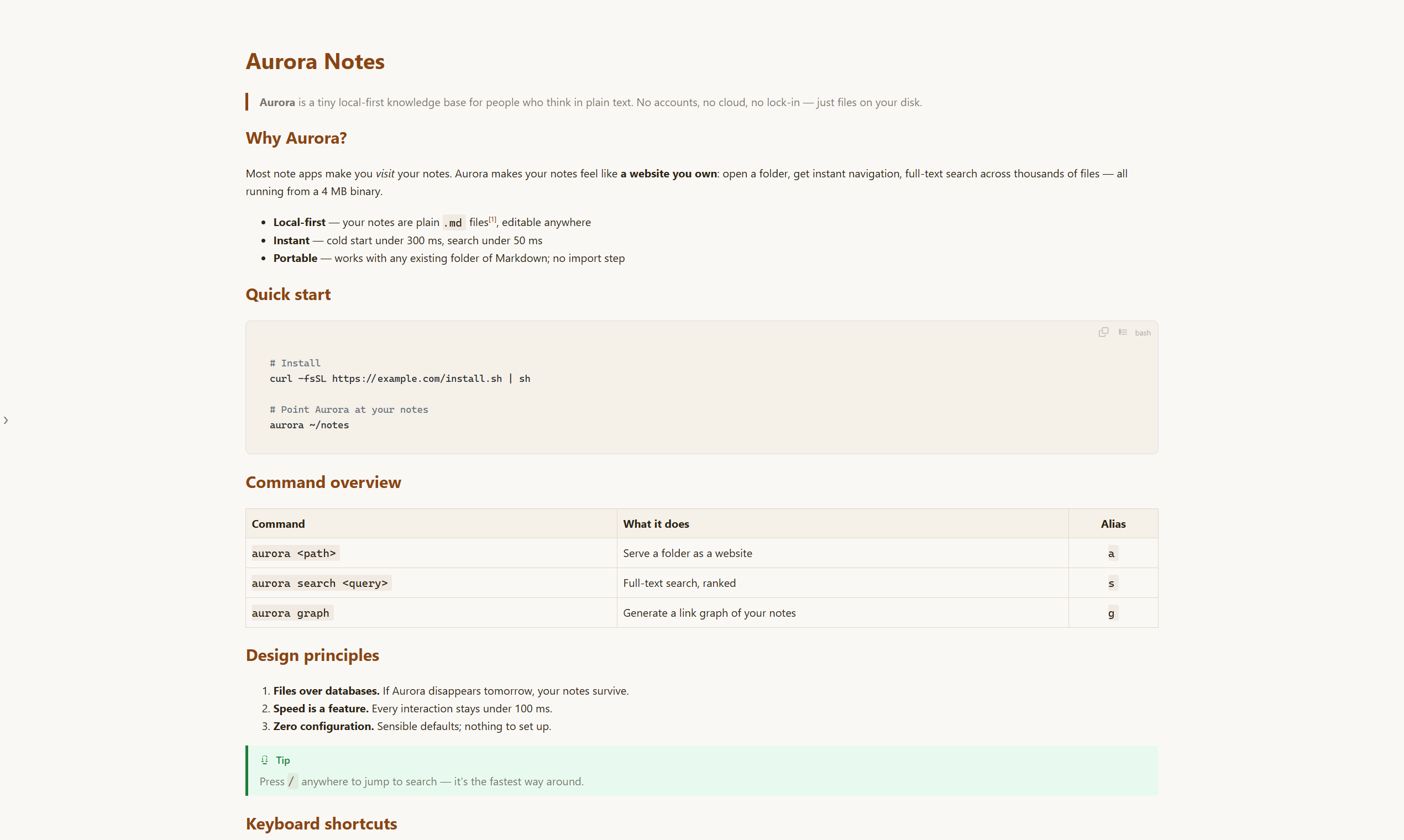 mdview Editorial theme — magazine-style serif Markdown reading
